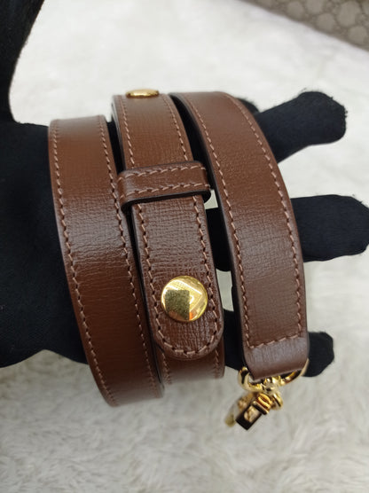 Gucci Top Handle Horsebit Medium Brown GHW