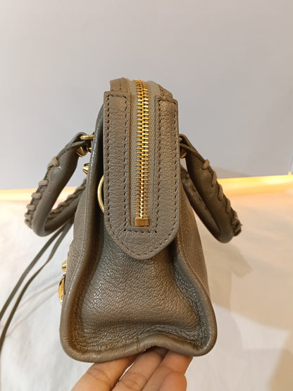 Balenciaga Mini City Edge Mink Grey GHW 2018