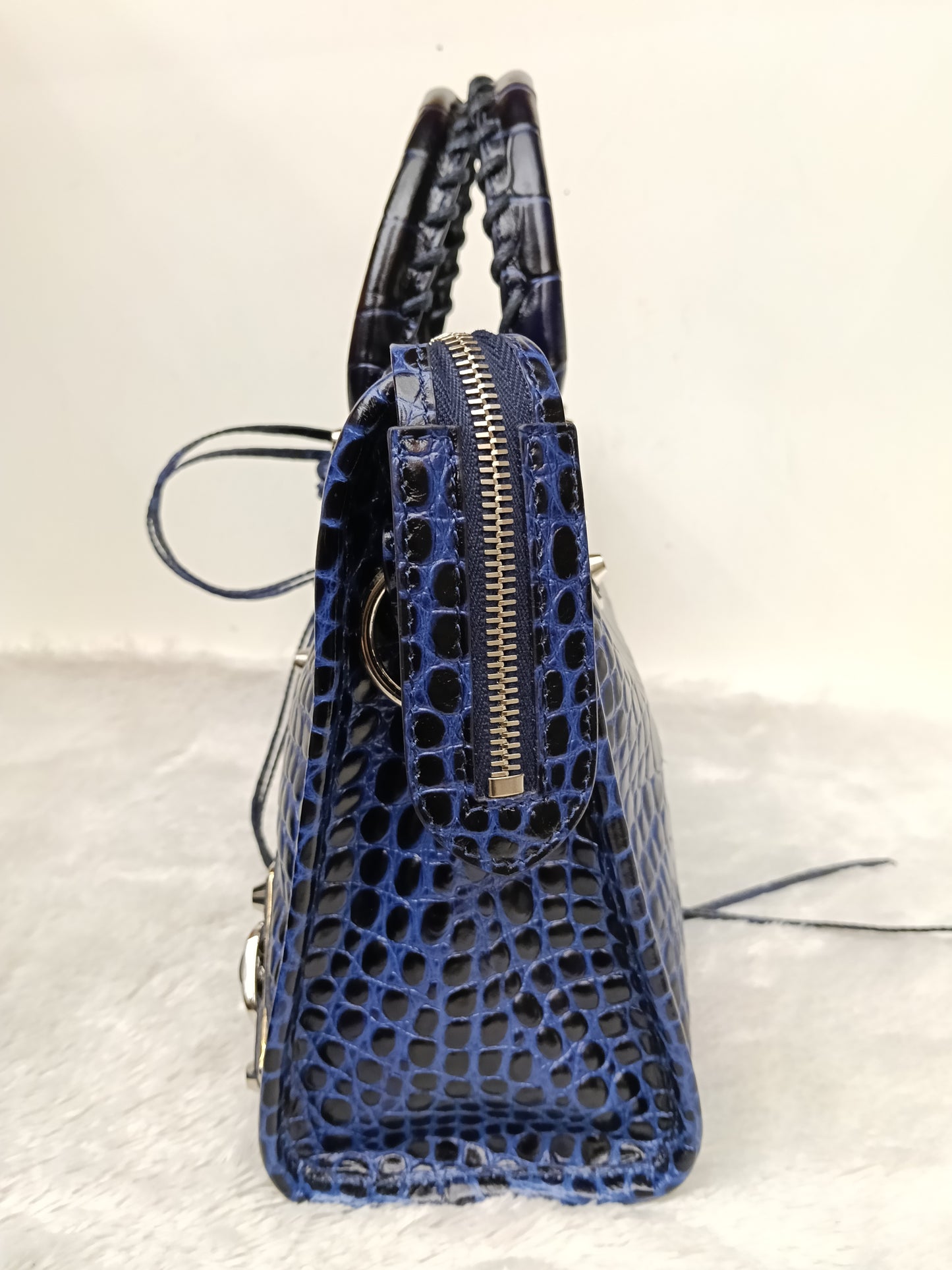 *NEW* Balenciaga Small City Edge Croco Blue SHW 2023