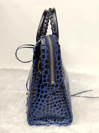 *NEW* Balenciaga Small City Edge Croco Blue SHW 2023