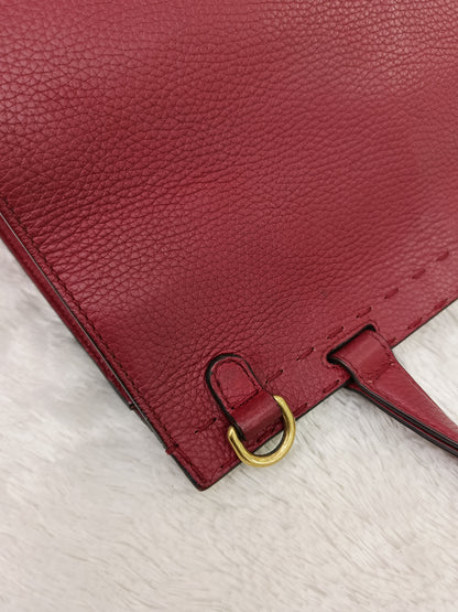 Gucci Top Handle Medium Marmont Grained Red GHW