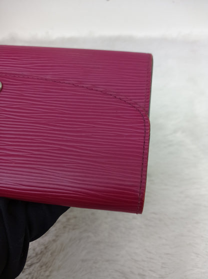 LV Emilie NM Wallet Epi Fuchsia Brown 2017
