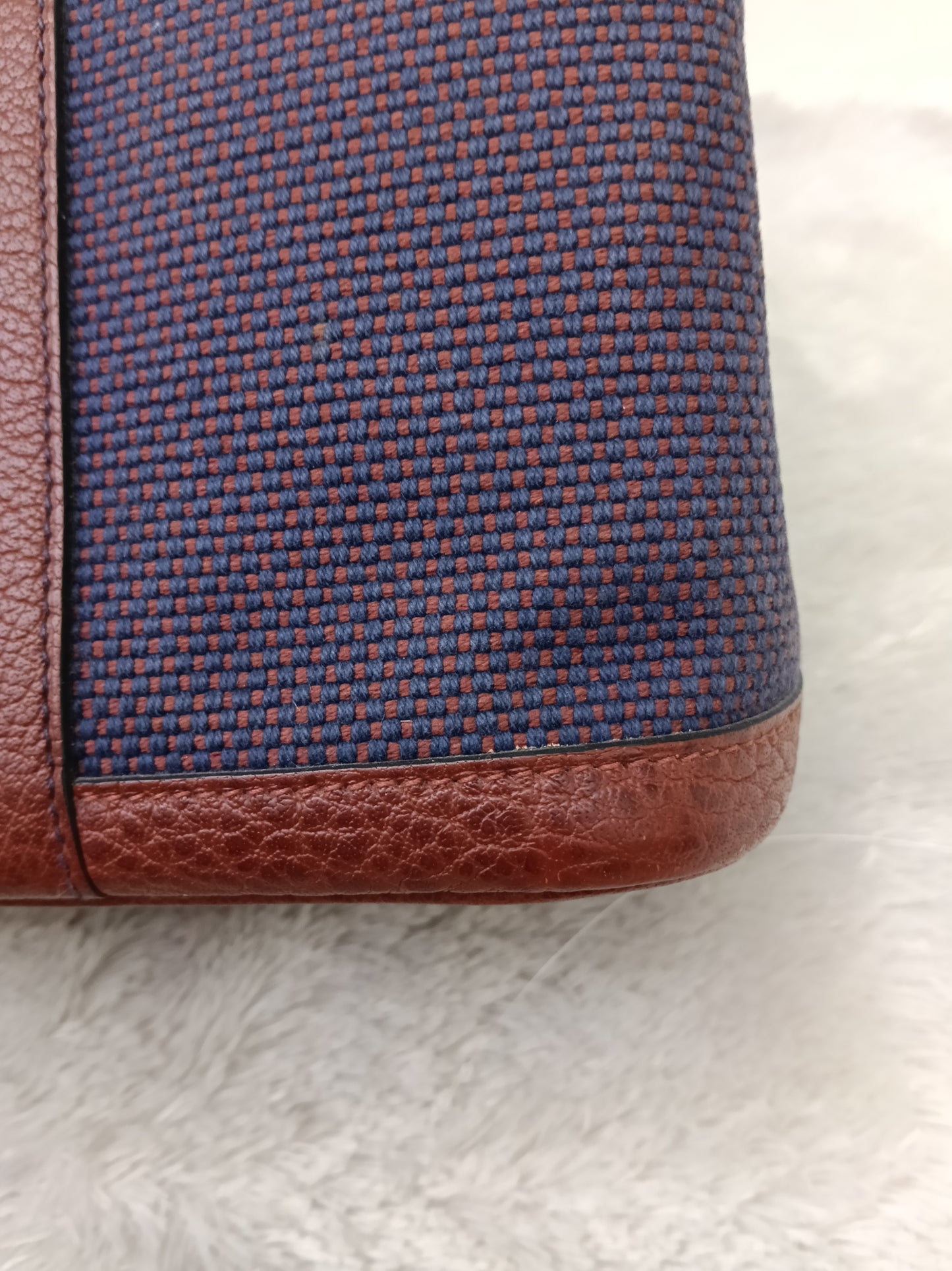 Garden Party 30 Toile Negonda Rouge Sellier Bleu Obscur PHW #Q square