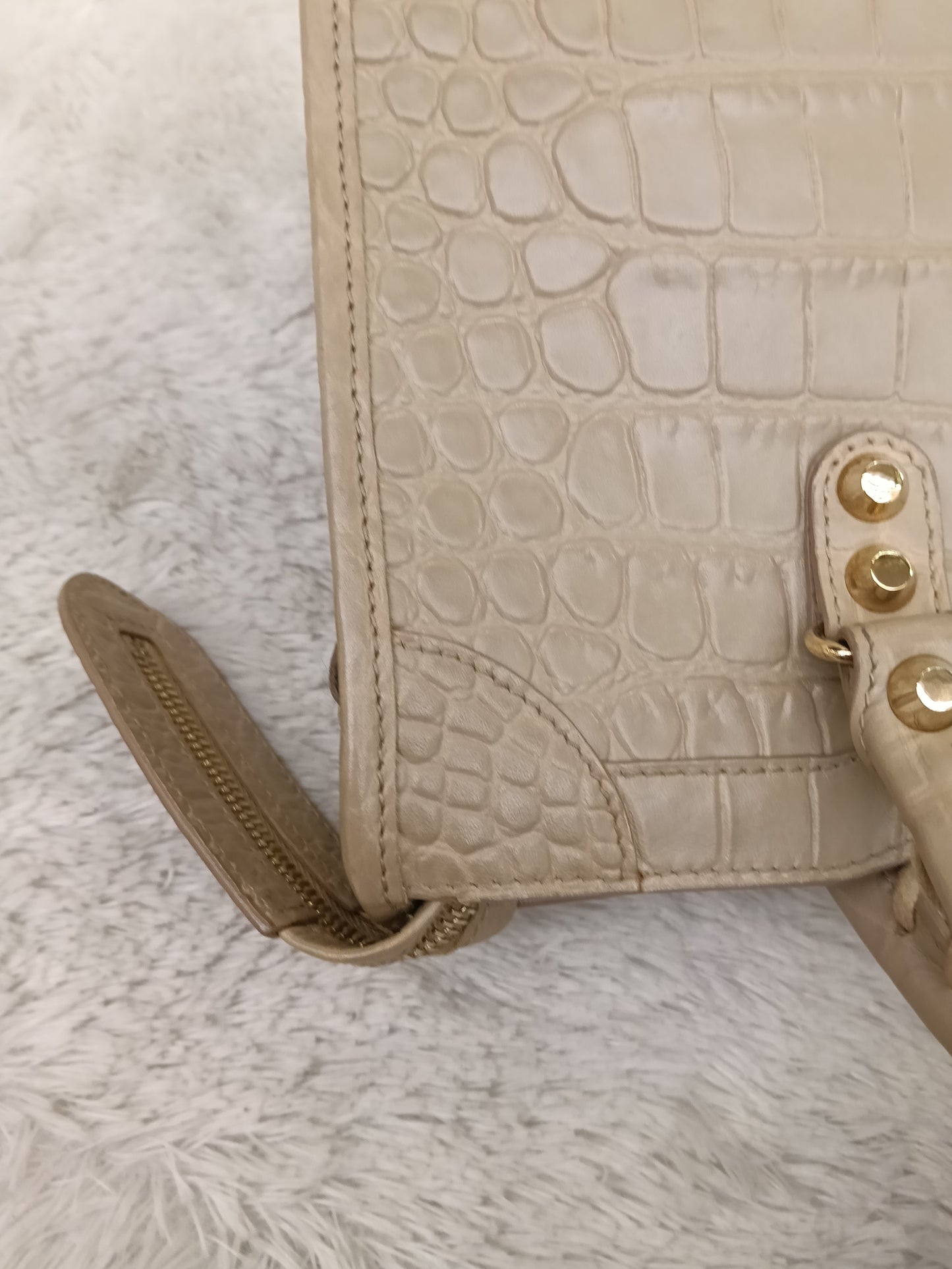 Balenciaga Small City Classic Croco Beige GHW 2018
