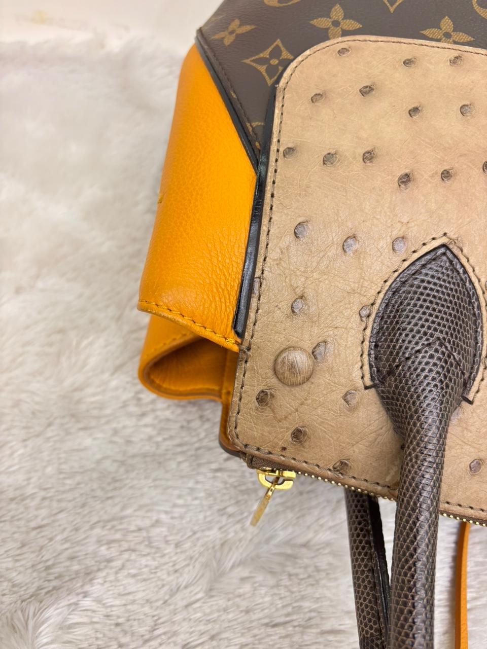 LV Majestueux PM Monogram Exotique Ostrich Lizard Ocre 2013