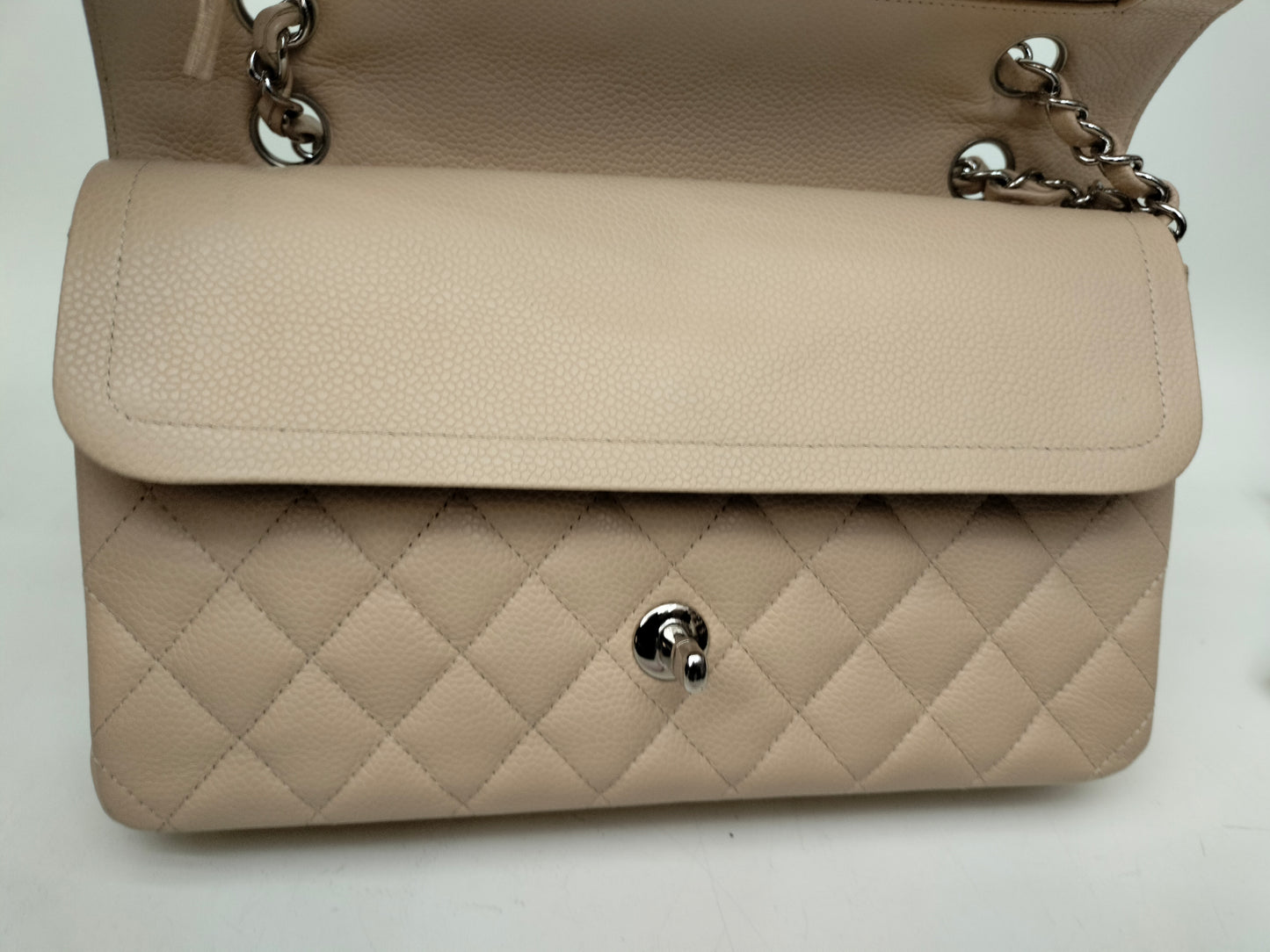 Chanel Medium Caviar Beige SHW DF #13