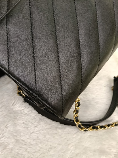 Chanel Jumbo Diagonal Flap Lamb Black GHW #21