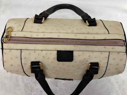 Loewe Fusta Ostrich Anagram Beige Brown GHW 2011