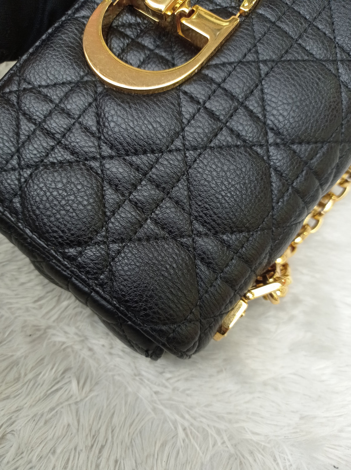 Dior Caro Small Supple Cannage Black GHW 2022