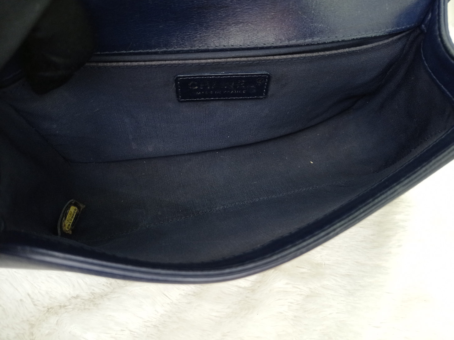 Chanel Boy 25 Round Chain Calfskin Navy Blue GHW #29