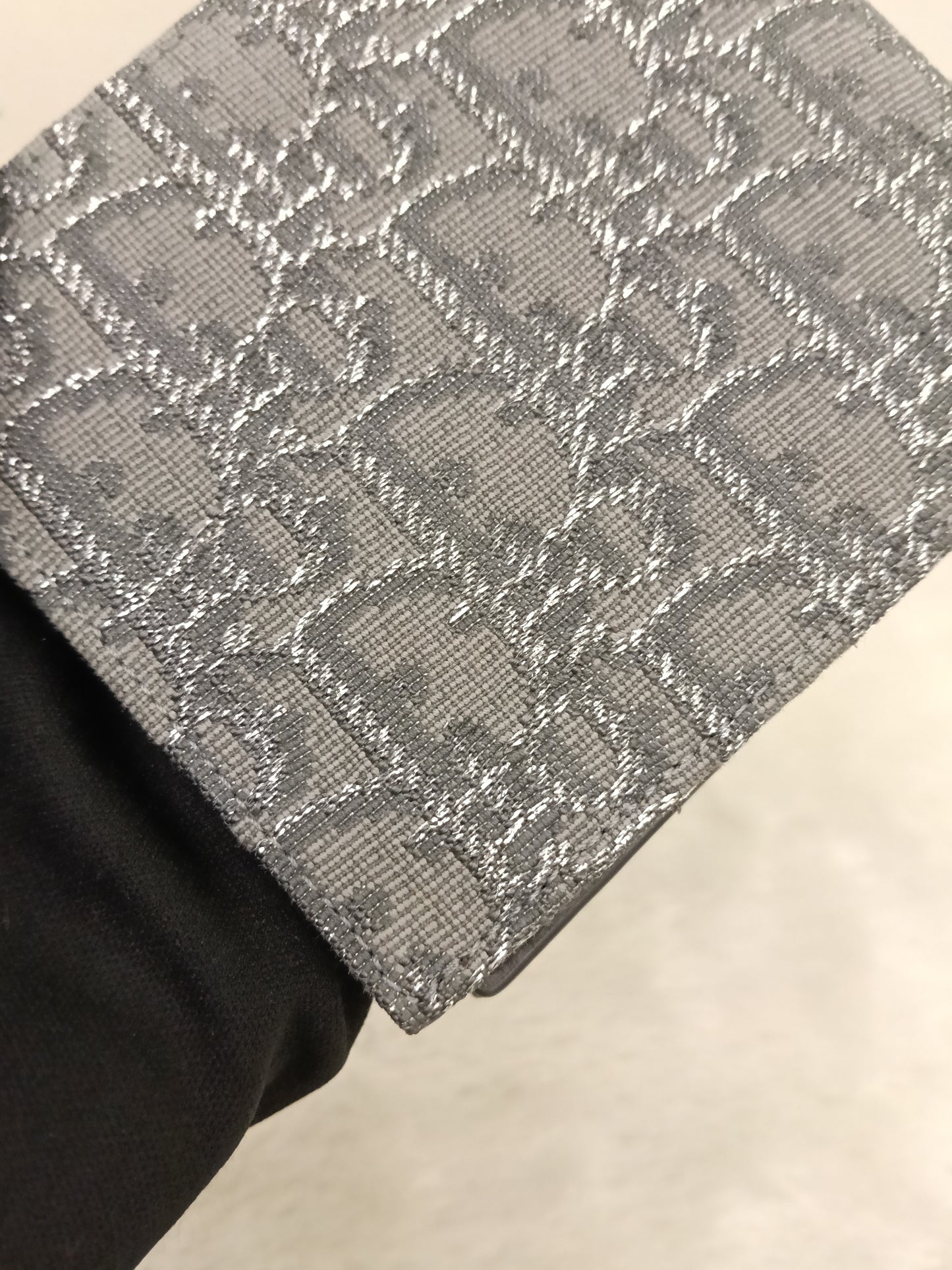 Dior Bifold Wallet Oblique Jacquard Ruthenium Grey Silver