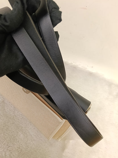 HB31 Toile Beige Flap Black PHW #D square
