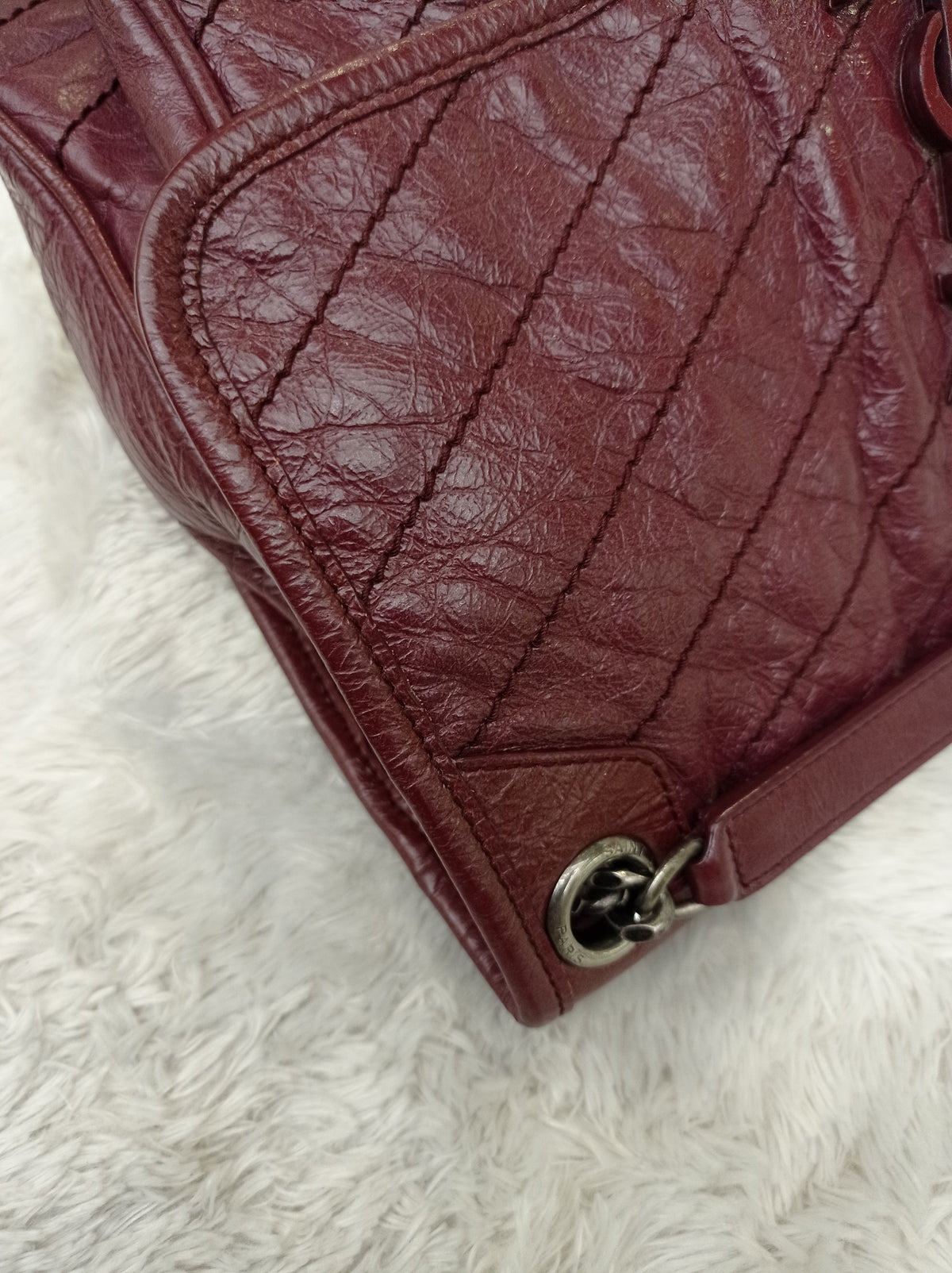 YsL Niki Medium Calfskin Burgundy RHW 2018