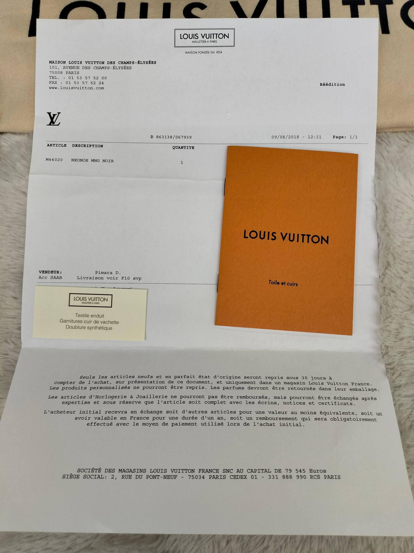 LV Neo Noe Monogram Noir 2018