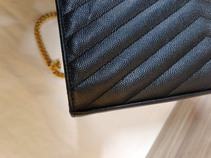 YsL WOC 22 Matelasse Monogramme Grained Black GHW 2018