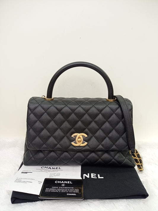 Chanel Coco Handle Medium Caviar Black GHW #25