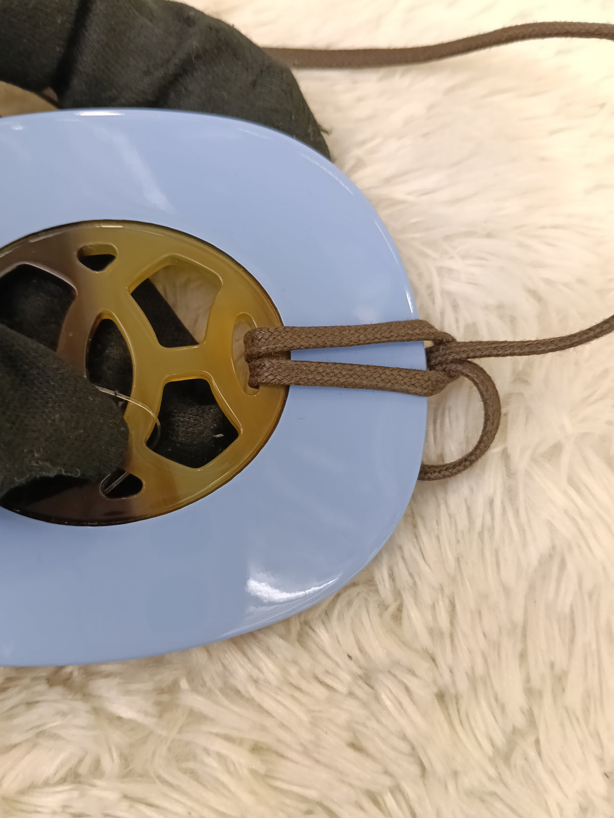 *NEW* Hermes Buffalo Horn Lacquer Lift Necklace Purple