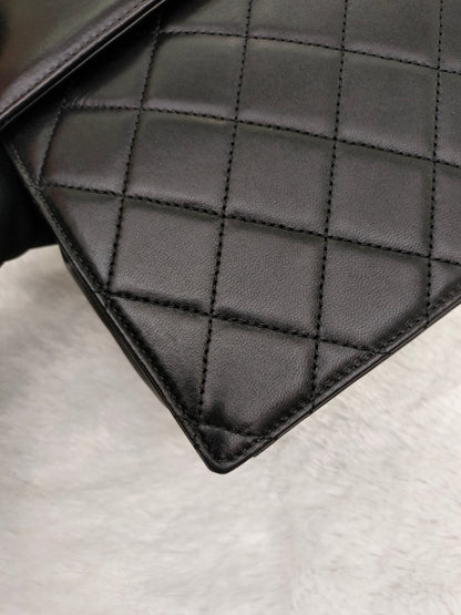 Chanel Timeless Foldover Lamb Black SHW #19