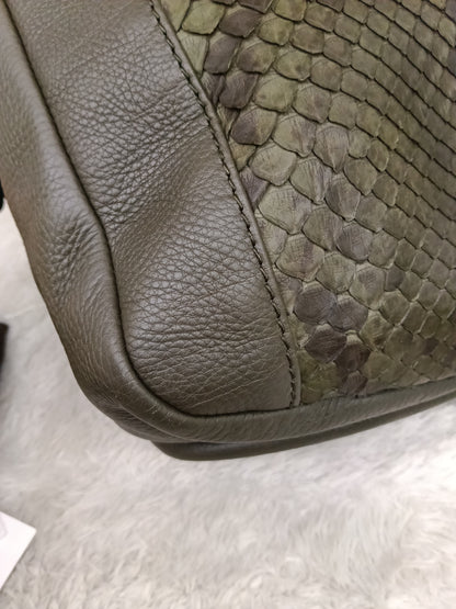 Gucci Tote Greenwich Medium Python Khaki GHW