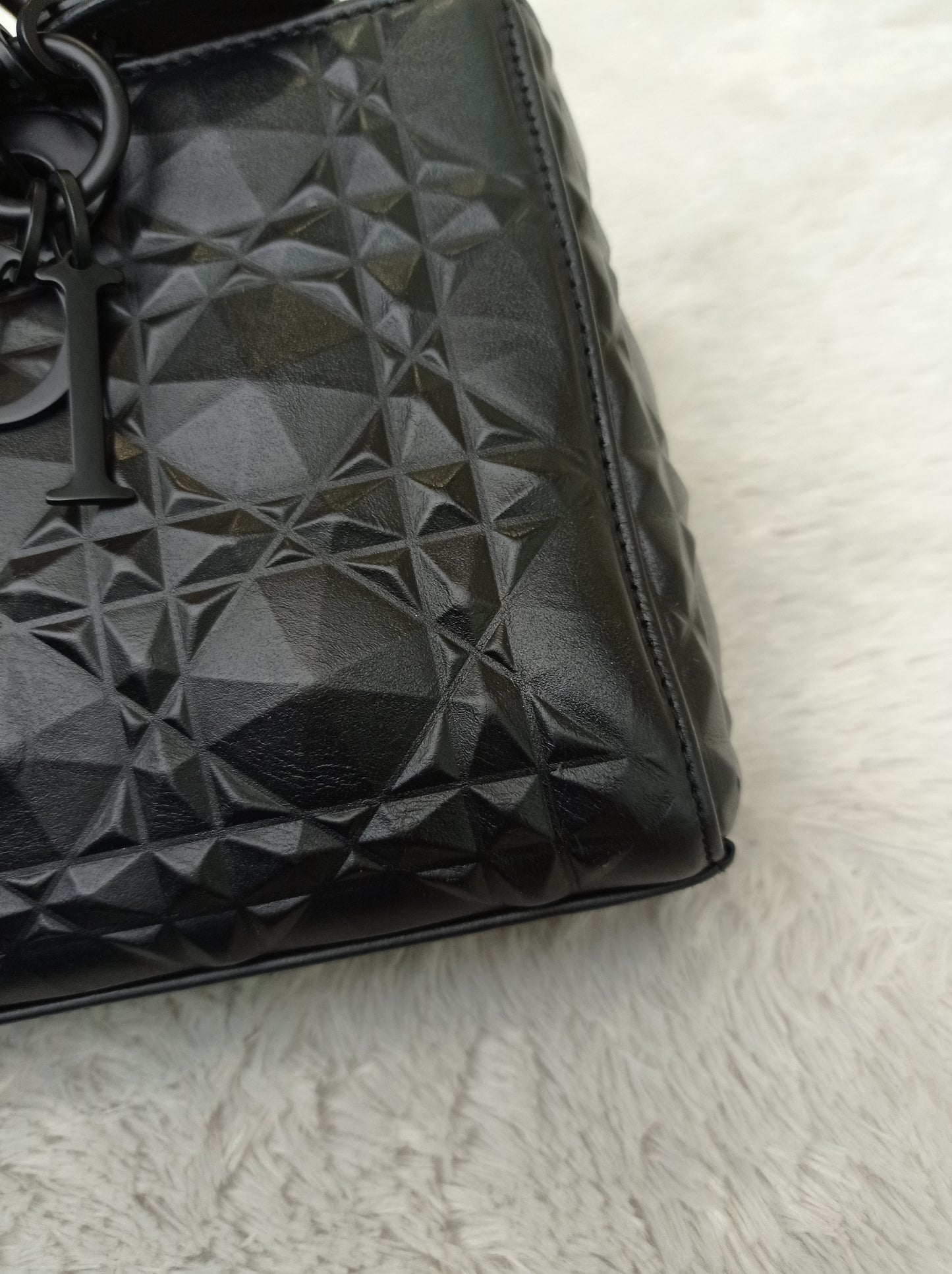 Dior Lady D'Joy Medium Cannage Diamond All Black 2022