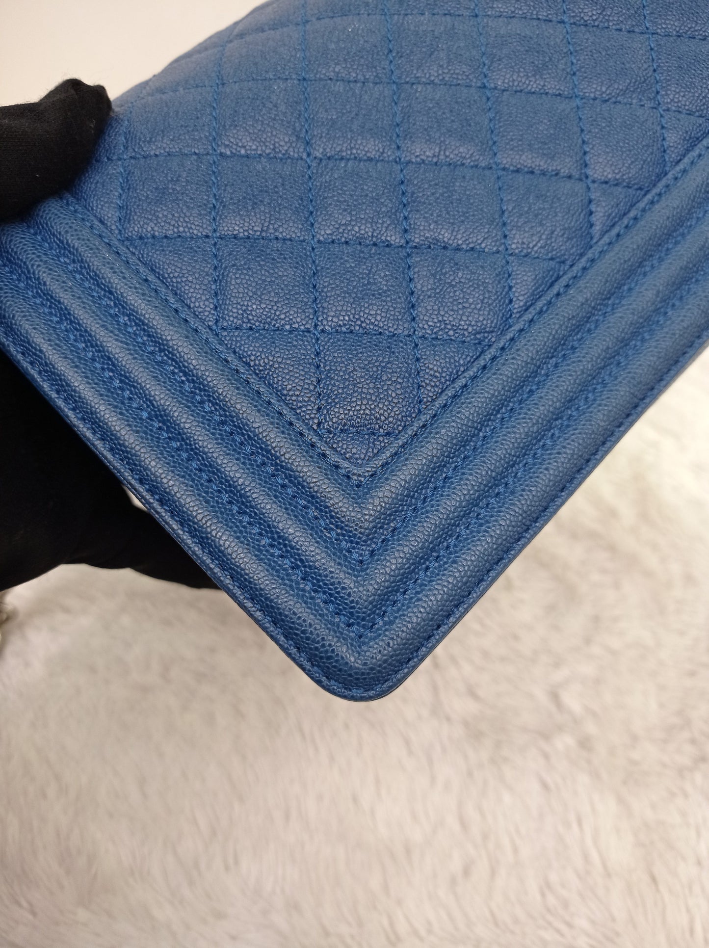 Chanel Boy 25 Caviar Blue SHW #29