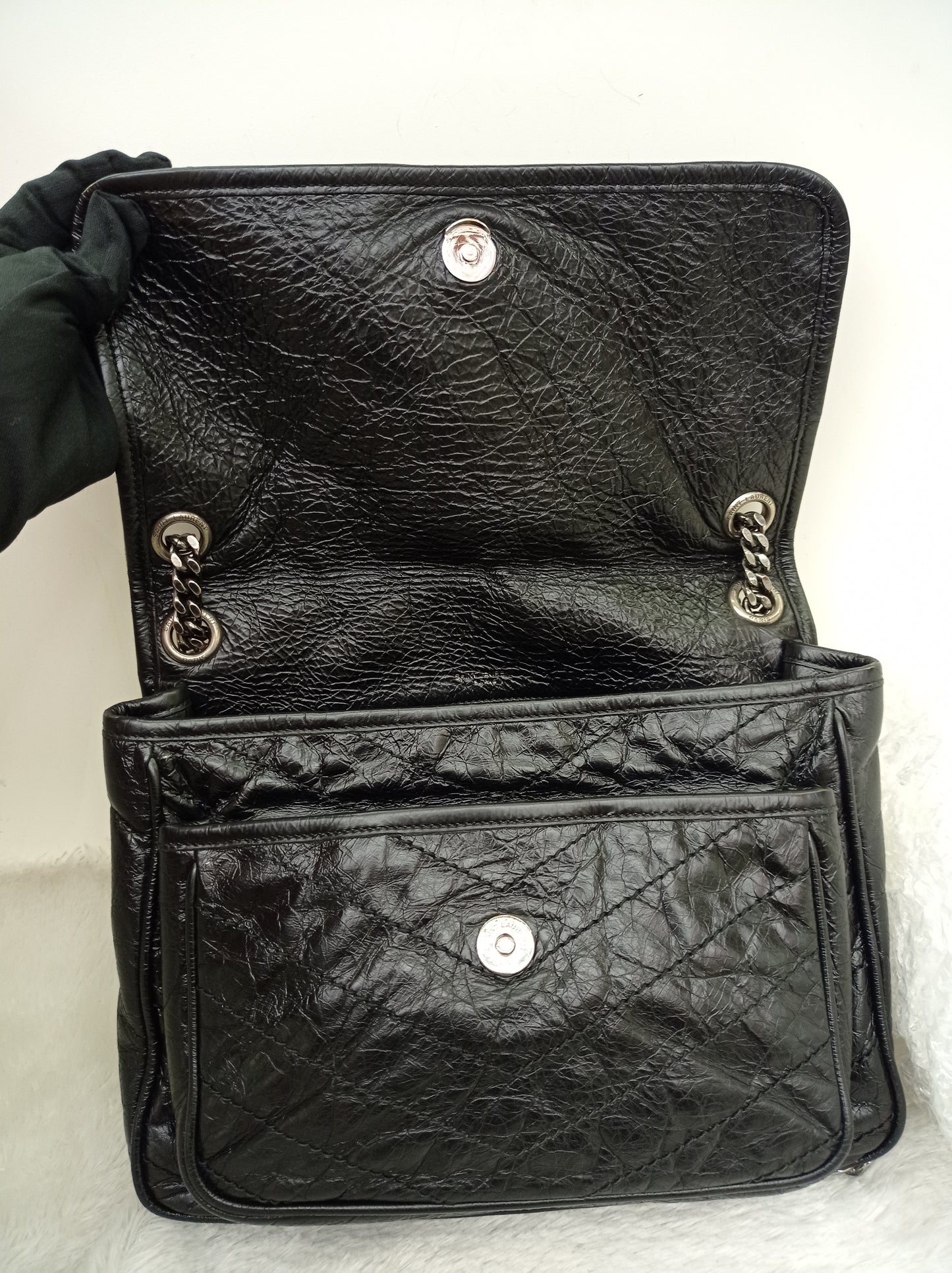 YsL Niki Medium Calfskin Black RHW 2018