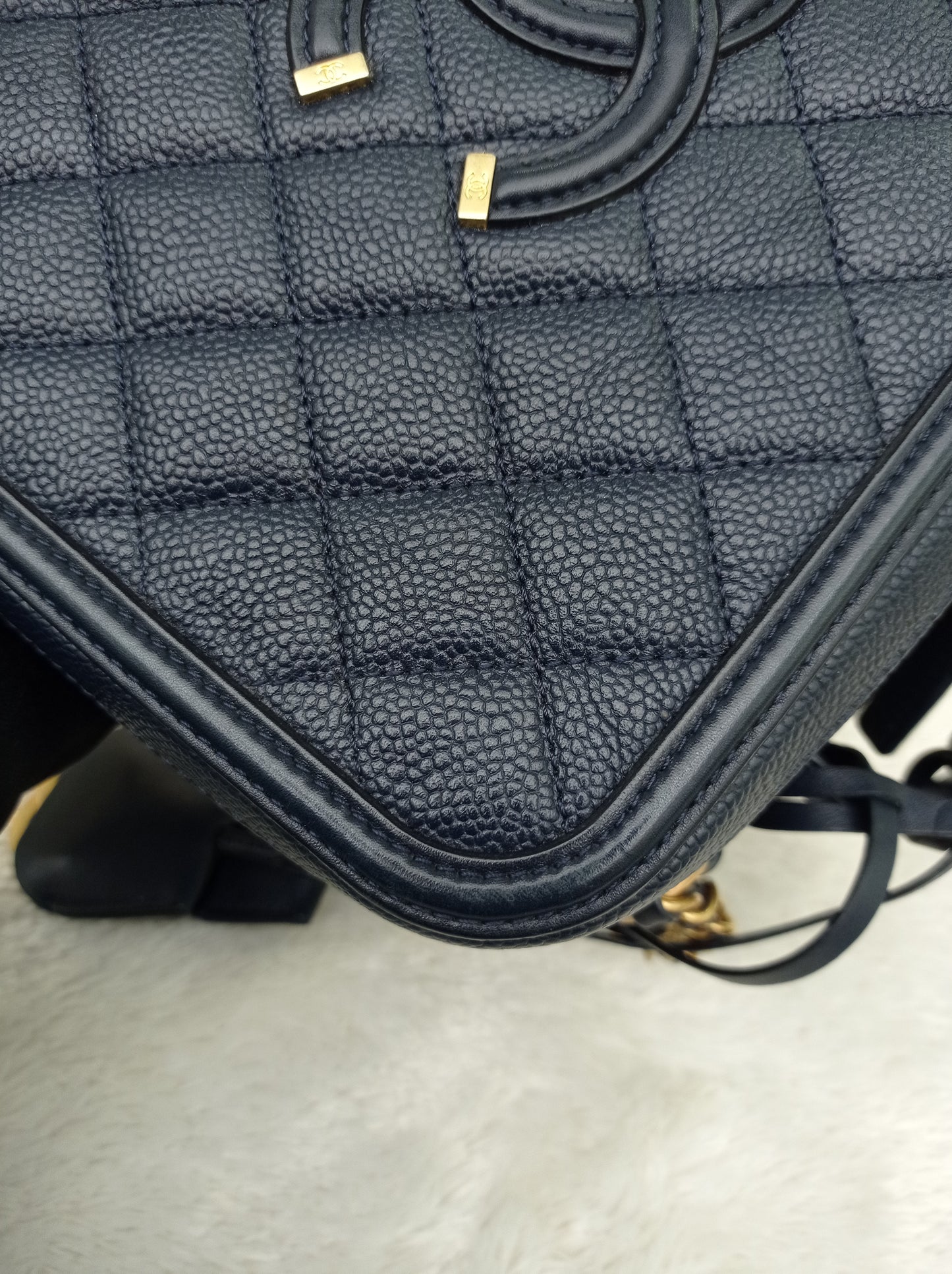 Chanel Filigree Vanity Case Large Caviar Navy GHW #27