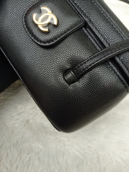 *NEW* Chanel Preppy Coco Long Vanity with Straps Black Caviar GHW (CHIP)