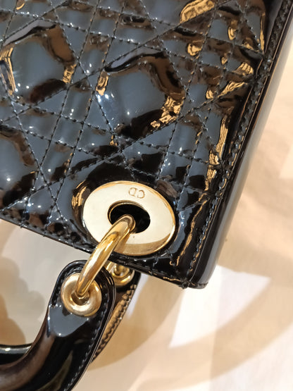 Lady Dior Mini Patent Black GHW 2016