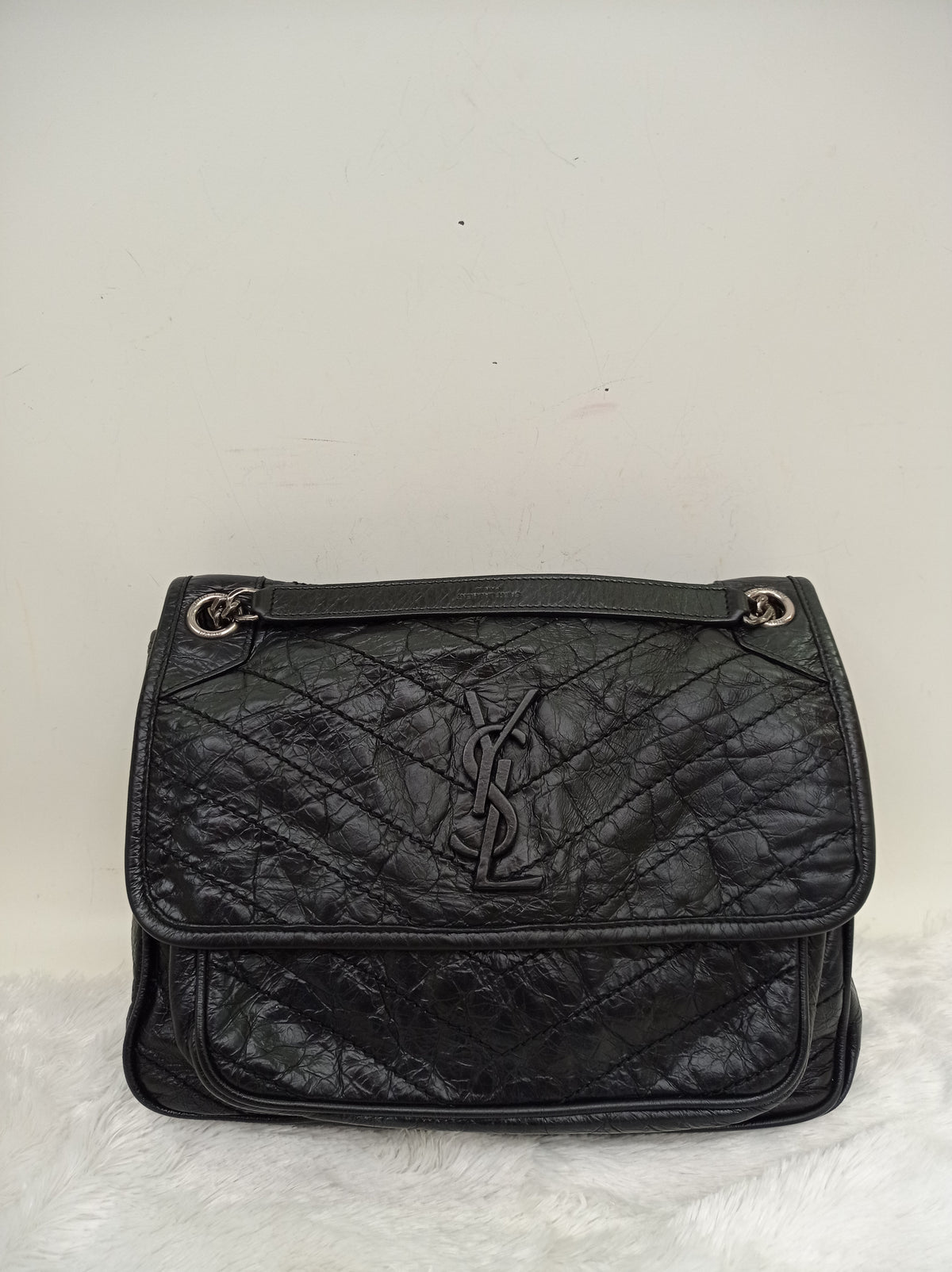 YsL Niki Medium Calfskin Black RHW 2018