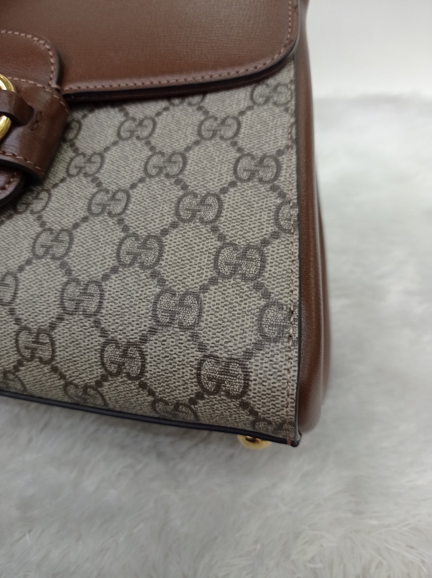 Gucci Top Handle Horsebit Medium Brown GHW