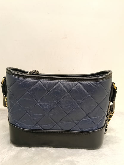 Chanel Gabrielle Small Calfskin Navy Black #27