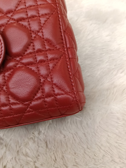 Dior Lady D'Joy Medium Lamb Red GHW 2016