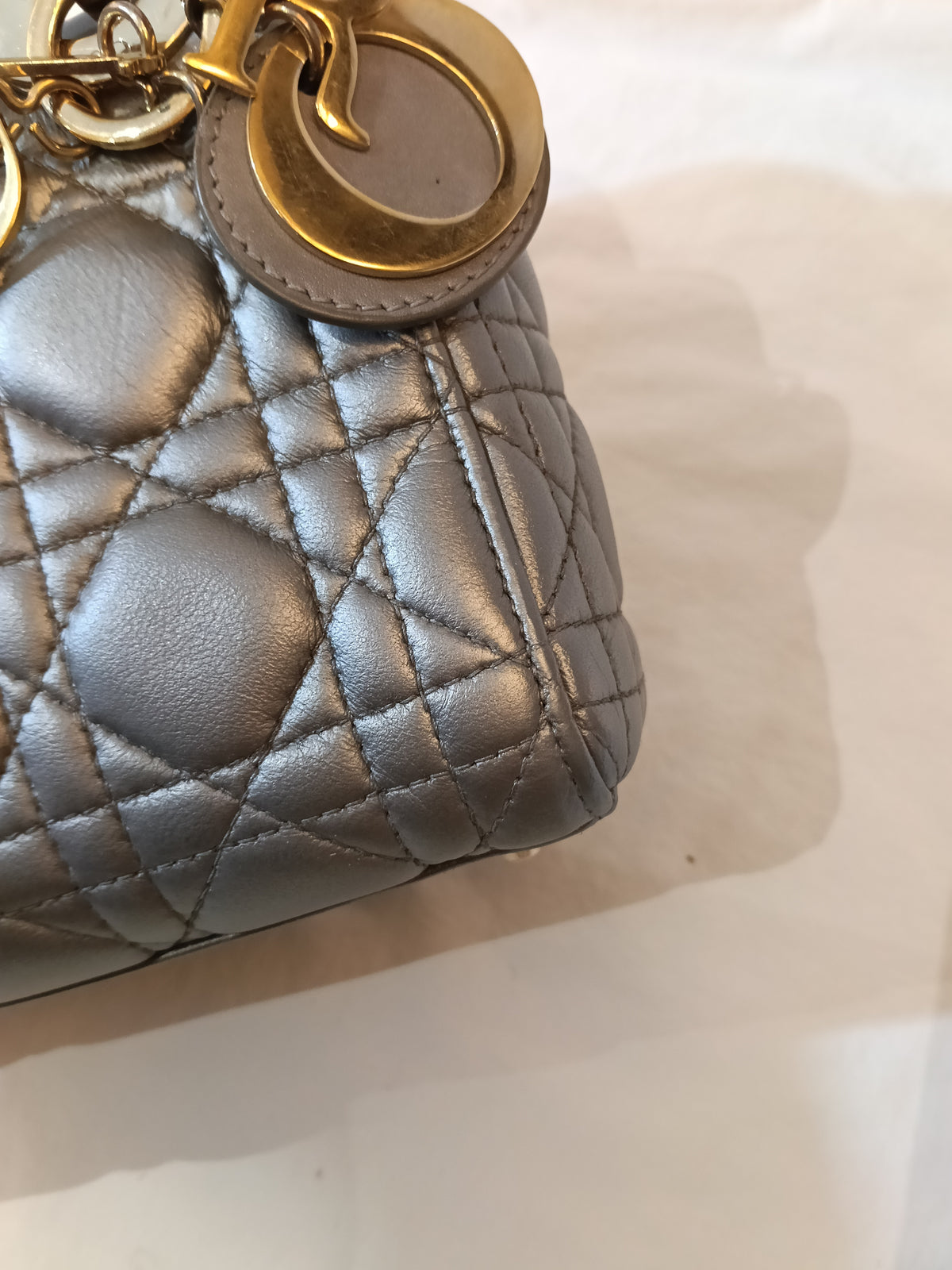 Lady Dior Mini Lamb Silver GHW 2016
