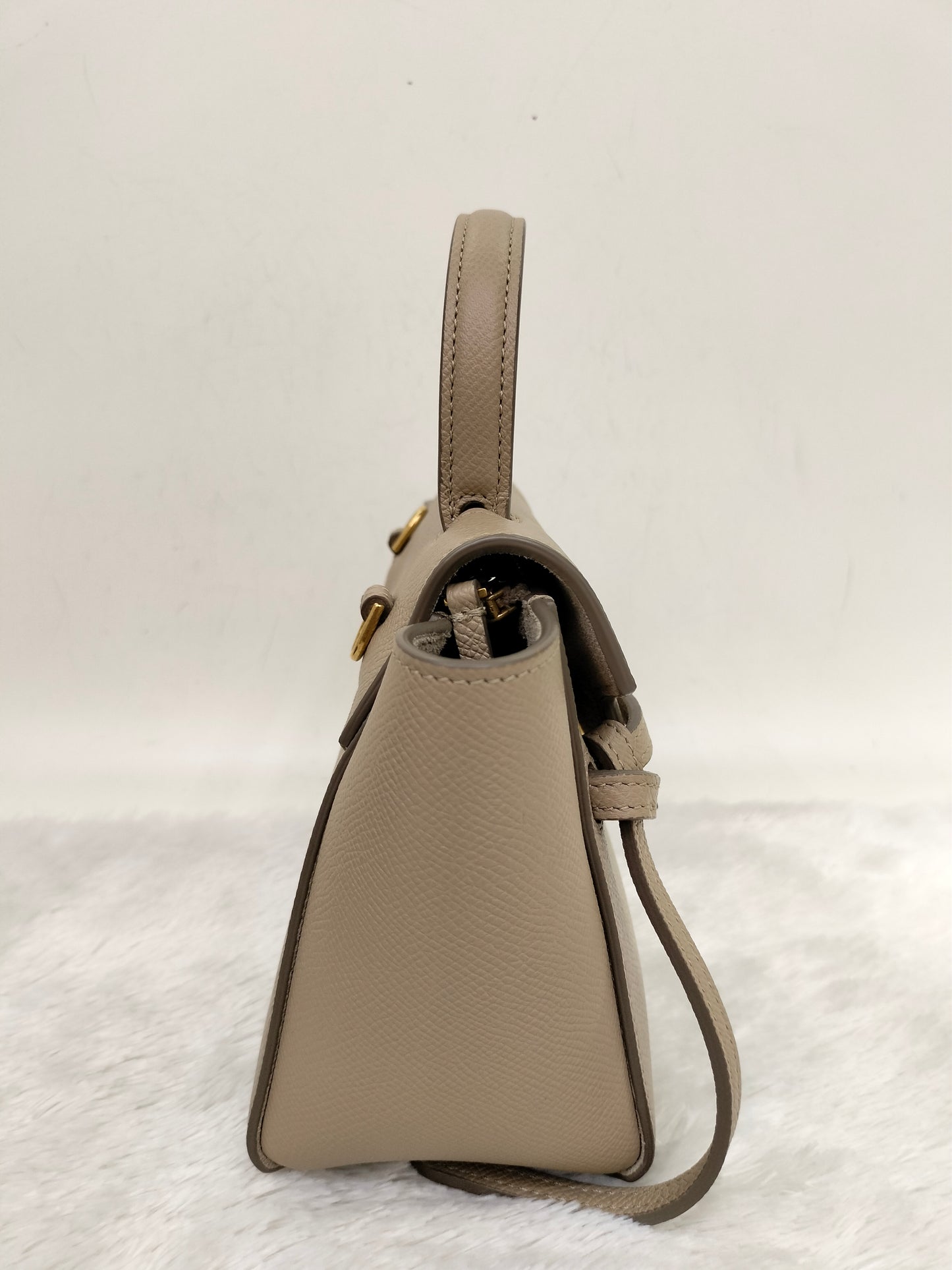 Celine Pico Belt Grained Taupe GHW 2021