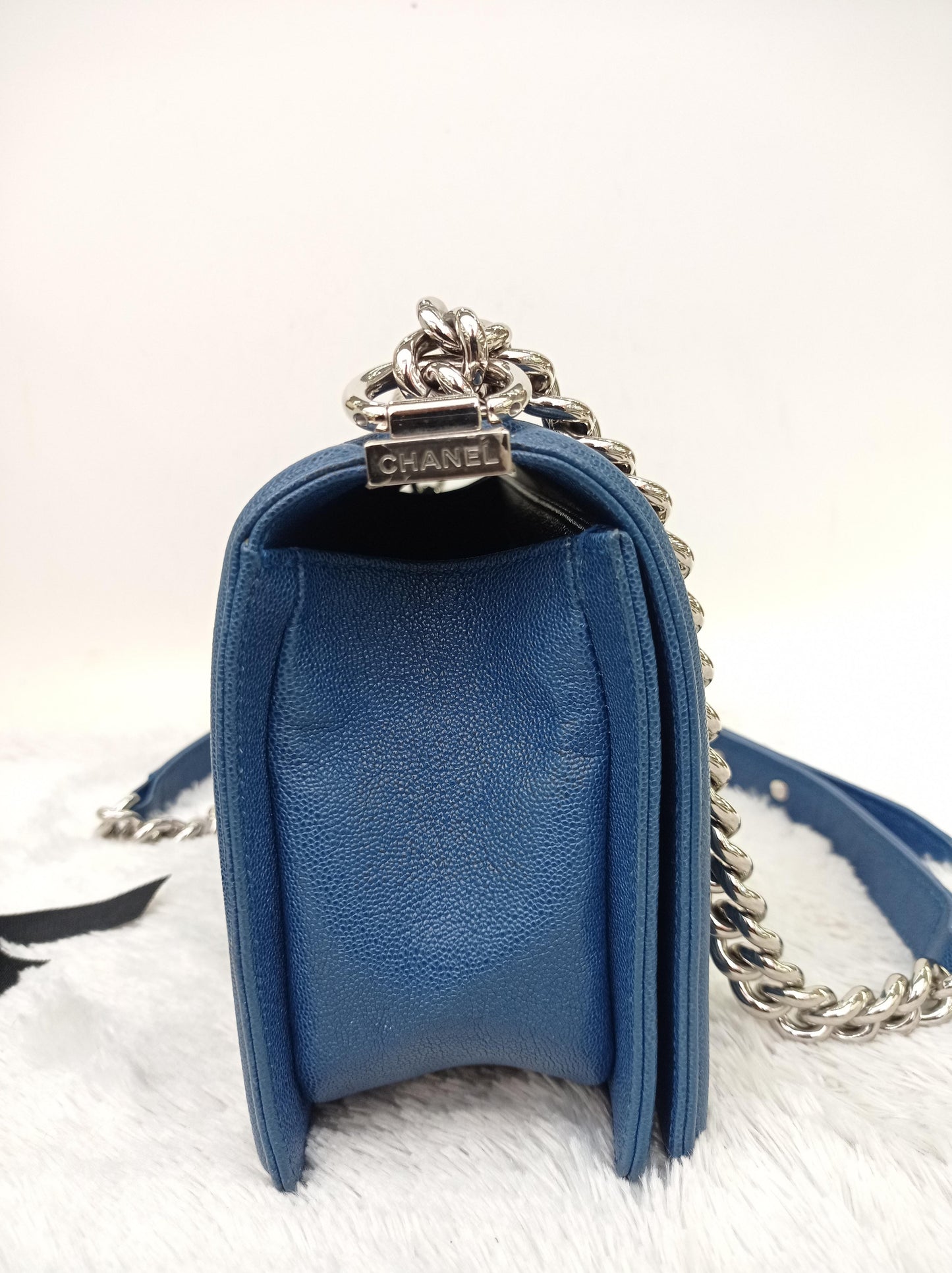 Chanel Boy 25 Caviar Blue SHW #29