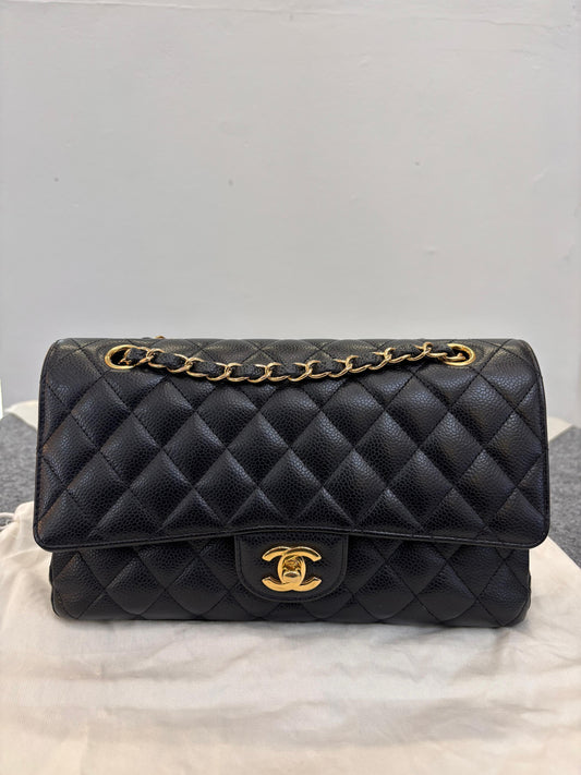 Chanel Medium Caviar Black GHW DF (CHIP)