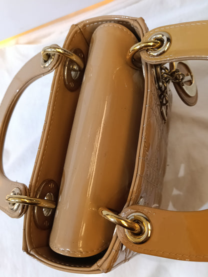 Lady Dior Mini Patent Nude GHW 2022