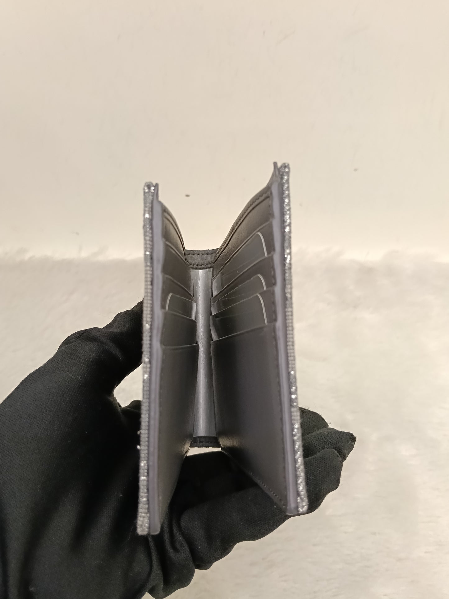 Dior Bifold Wallet Oblique Jacquard Ruthenium Grey Silver
