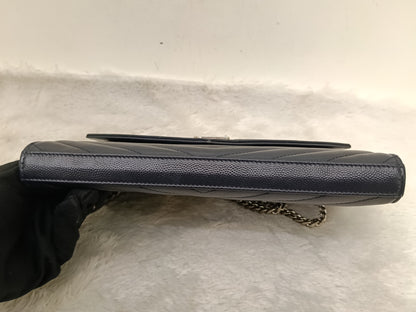 YsL WOC 22 Matelasse Monogramme Grained Navy SHW 2018