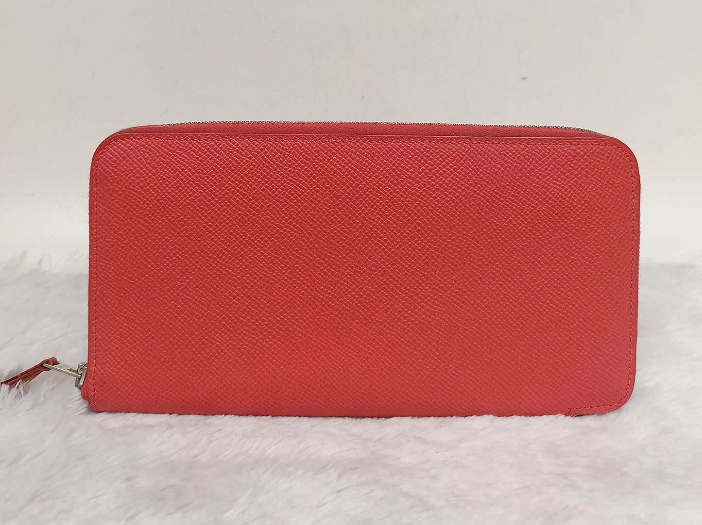 Hermes Azap Long Round Zip Wallet Epsom Orange Poppy PHW #T