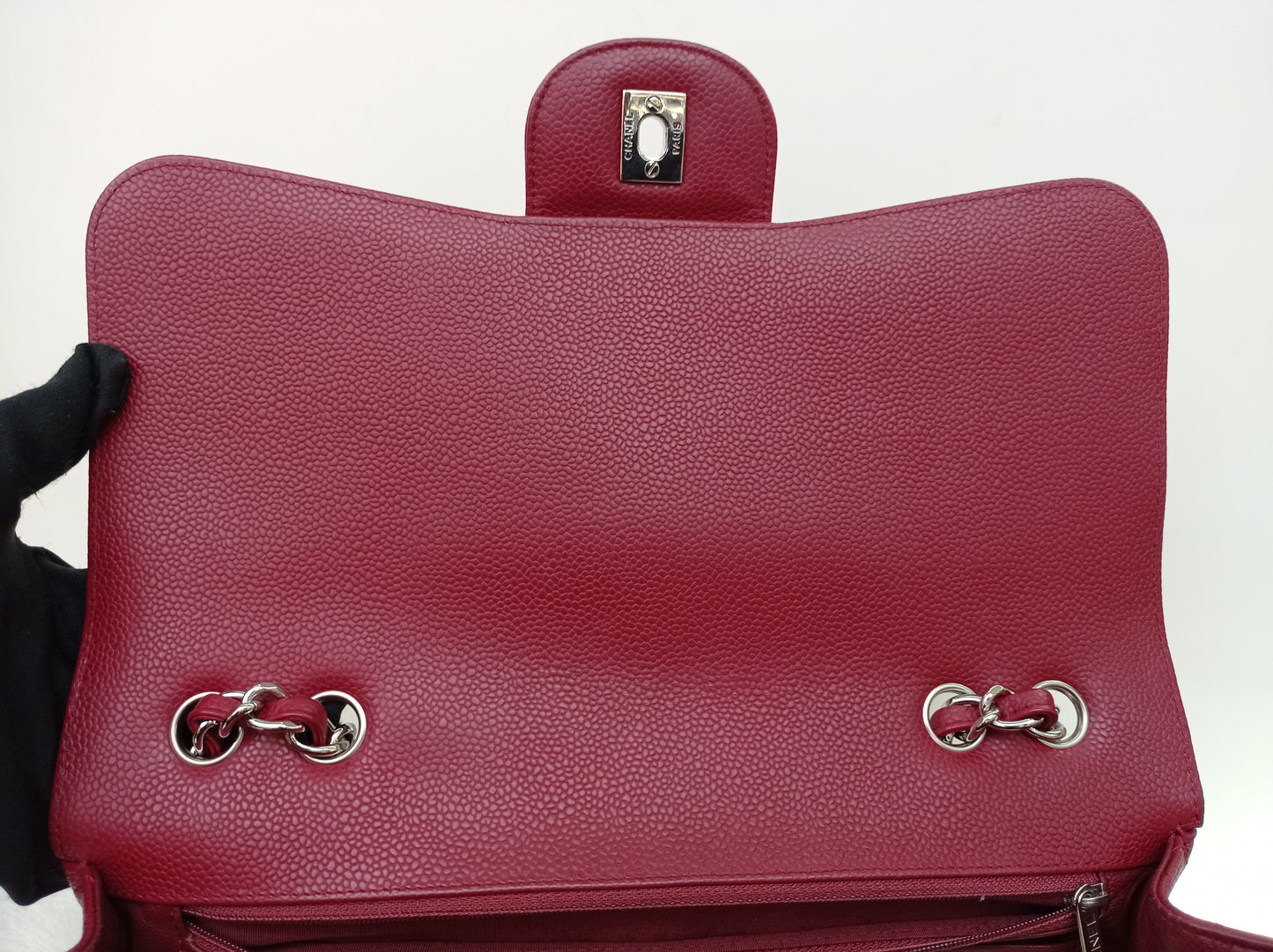 Chanel Jumbo Caviar Red SHW SF #13