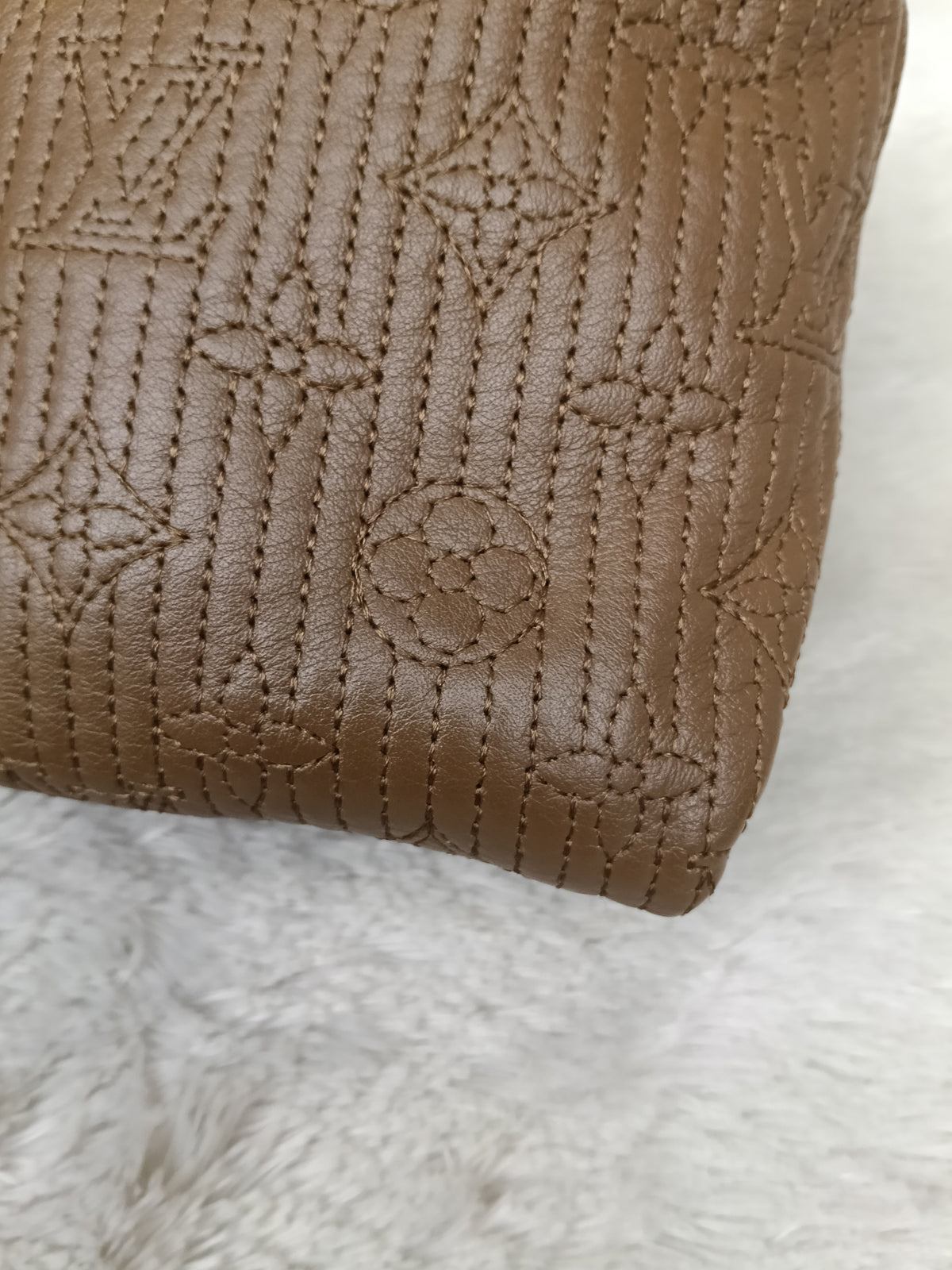 LV Altair Clutch Monogram Jacquard Brown 2012
