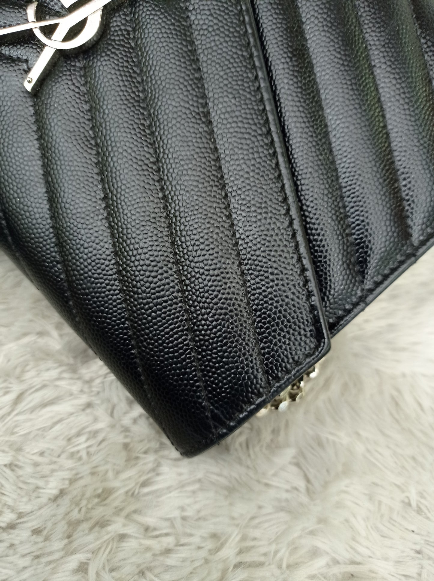 YsL WOC 22 Matelasse Monogramme Grained Black SHW 2018