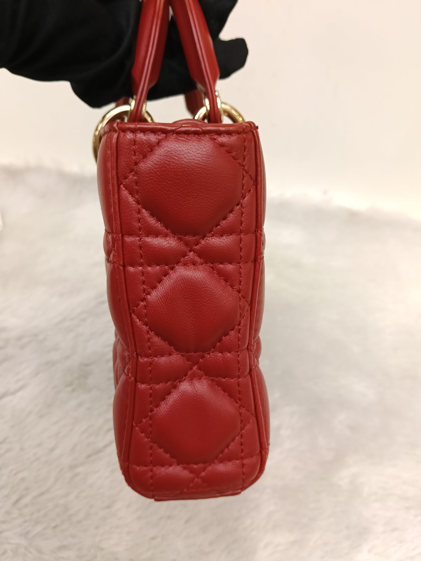 Dior Lady D'Joy Medium Lamb Red GHW 2016