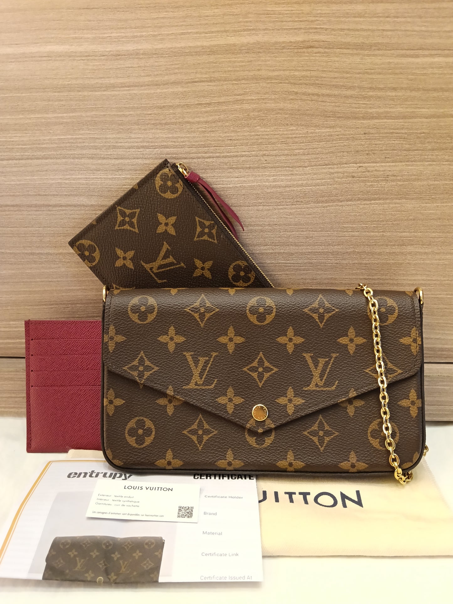 LV Pochette Felicie GM Monogram Fuchsia (CHIP)