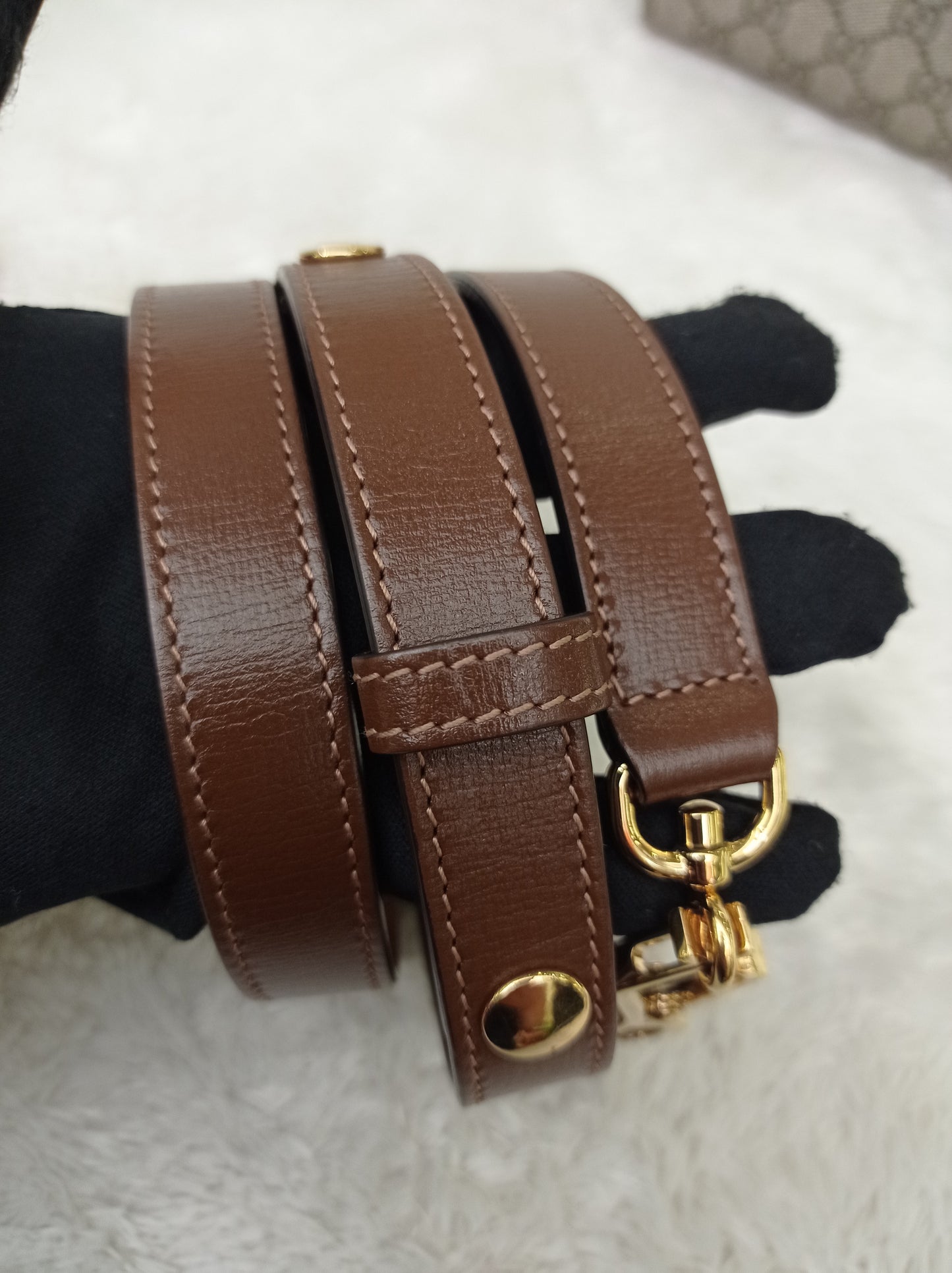 Gucci Top Handle Horsebit Medium Brown GHW
