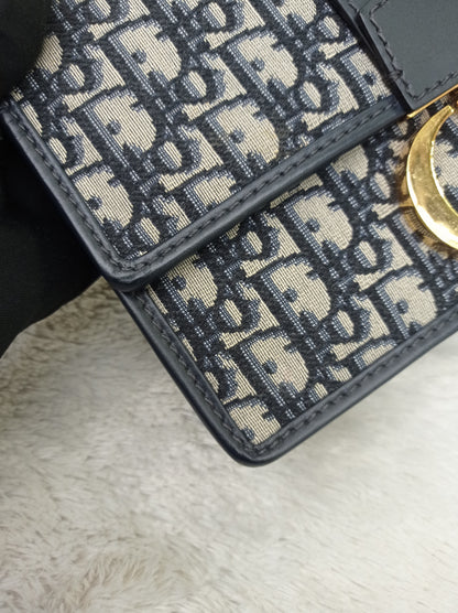 Dior Montaigne 30 Chain Flap Oblique Navy GHW 2020