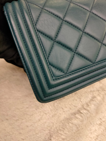 Chanel Boy 25 Lamb Turquoise RHW #19