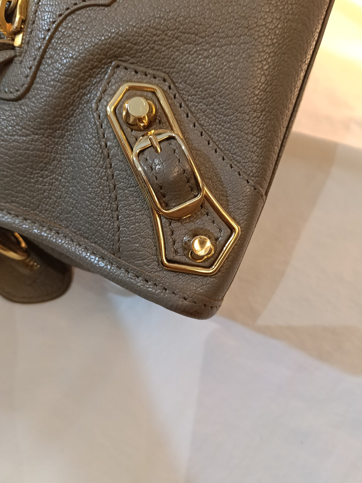 Balenciaga Mini City Edge Mink Grey GHW 2018